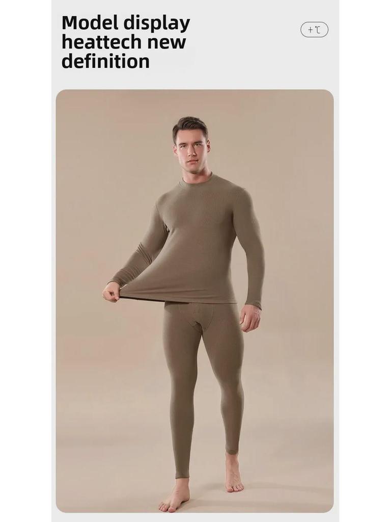 Мужской комплект термобелья из немецкого бархата — утепленный для осени/зимы с увлажняющей гиалуроновой кислотой, в комплект входит верх и низ.