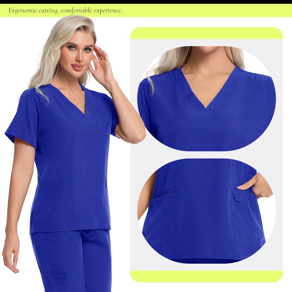 Short Sleeve Nurse Uniform Set for Spa, Salon, and Medical Staff - Available In Five Colors
