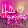 Hello Gorgeous Neon Sign LED Light Unique Shape Super Bright Energy-Saving USB Powered LED Light Sign Wall Art Decoration