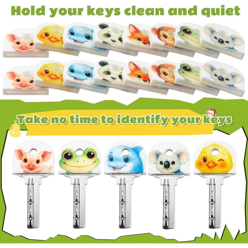 6Pcs/12Pcs Flexible Silicone Anti Slip Key Caps Cover Set Soft Protectors Colorful Key Identifier For Home Car Office Keys