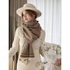 Winter New Back-shaped Core-spun Yarn Scarf Women's Versatile Imitation Cashmere Shawl Thickened Warm Scarf Dual-purpose