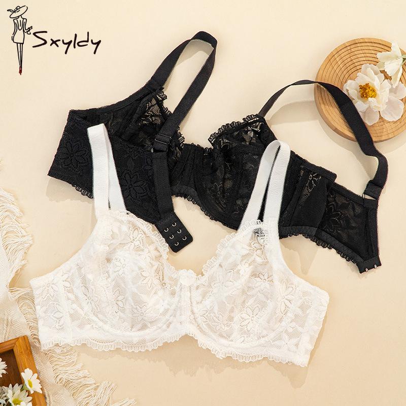 Женские сексуальные кружевные бюстгальтеры больших размеров Push Up Bralette Hollow Out Lingerie Вышитый бюстгальтер Бюстгальтер Женское нижнее белье на косточках