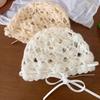 Bow Knit Beanies Bohemian Style Weave Cap Casual Crochet Hollow Knitted Hat  Apparel Accessories