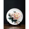Ceramic Peony Flower Hanging Plate Ornament Chinese Cabinet Wine Cabinet Bogu Rack Ornament Housewarming New Home Gift