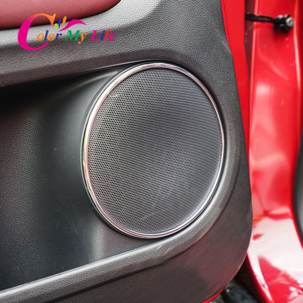 Хромированная внутренняя дверь из АБС-пластика, крышка воротника стереодинамика, кольцо, накладка, подходит для Honda HR-V HRV Vezel 2015 2016 2017