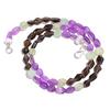 Natural Amethyst Smoky Quartz Aventurine Gemstone Beads Necklace 17" UB-4052 UB-4052