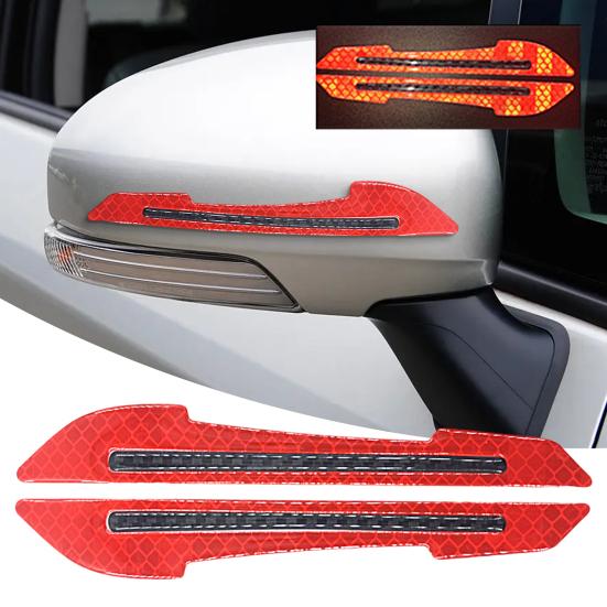 1 Pair?Decal Tape Open Stickers Car Door Auto?Warning?Wear-resistant?Reflective?Reversing Tips Rearview Mirror Sticker
