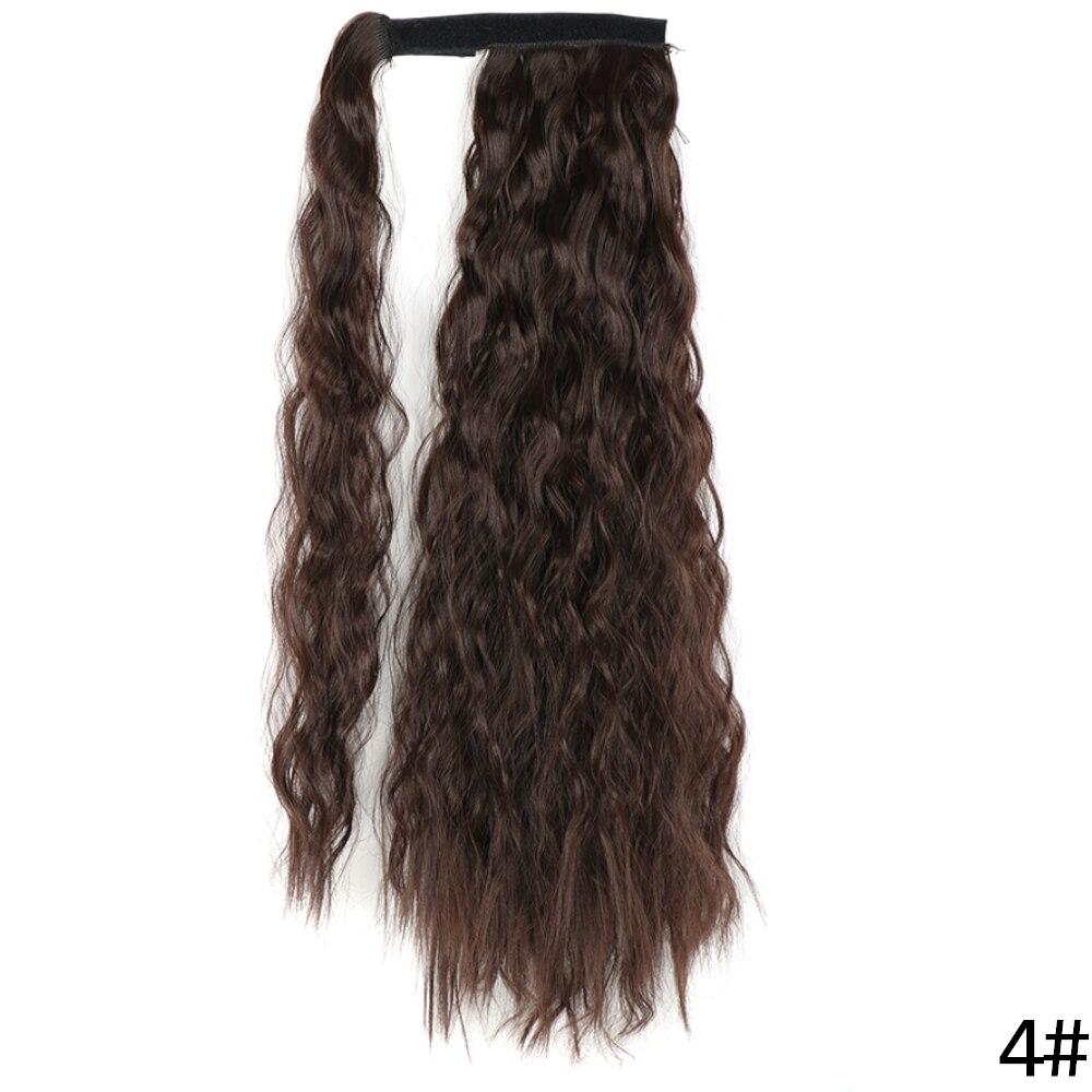 MERISIHAIR Women Long Straight Wrap Around Ponytail Synthetic Fiber Long Straight Wavy Hair Extensions Daily Wear