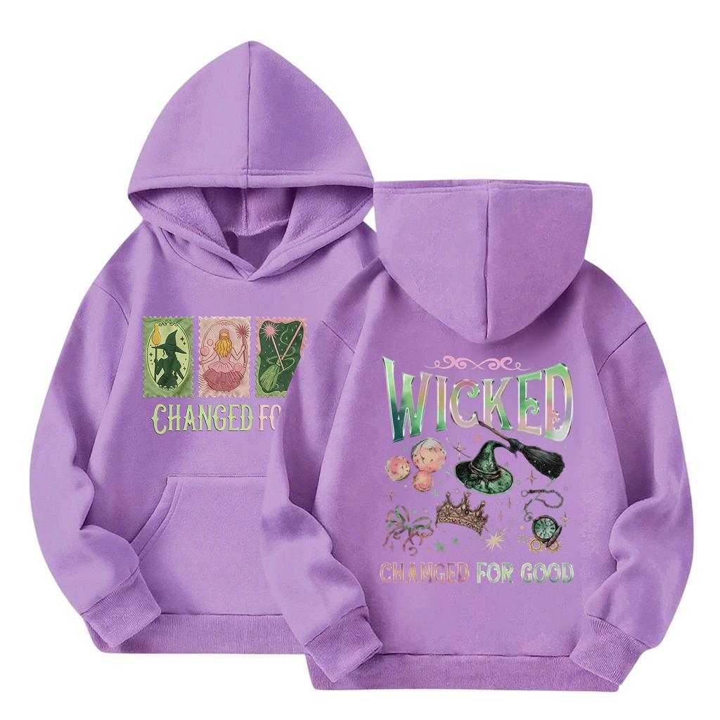Детский худи-пуловер, модная толстовка с длинным рукавом "Ведьма"