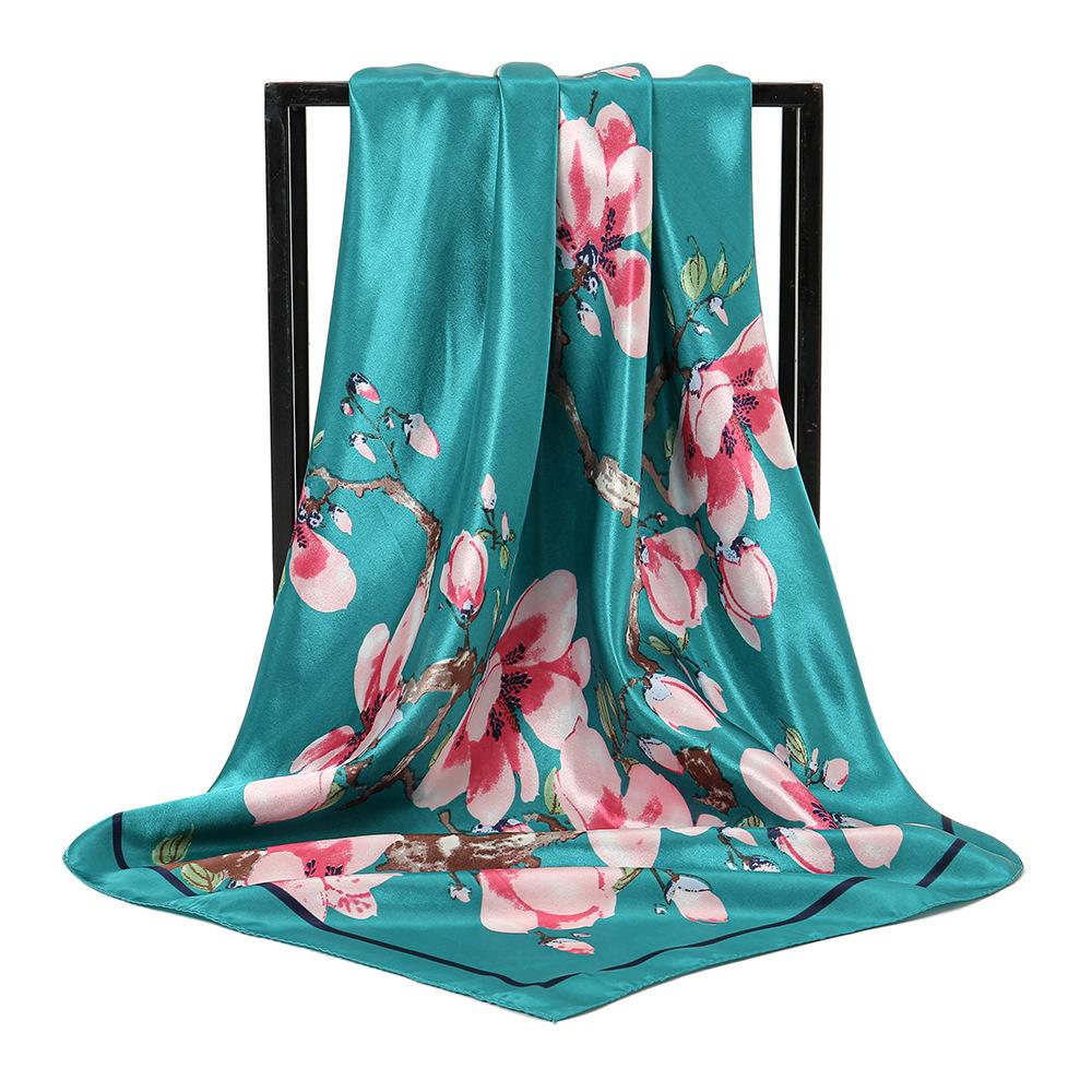 Spring and Autumn Women's Cashew Print Square Scarf Fashion Commuting Versatile Headscarf Stained Rose Square Scarf