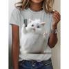 Bird Turtle Frog Cat Pattern T Shirt Women Cartoon Animal 3D Printed T-Shirts Summer Short Sleeve O-Neck Tees Loose Street Tops