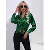 Women's New Popular Satin Shirt Imitates Silk Long Sleeved Shirt