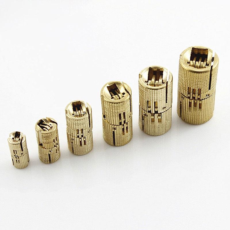8/10/12/14/16/18mm Copper Barrel Hinges Cylindrical Hidden Cabinet Concealed Invisible Brass Hinges Mount For Furniture Hardware