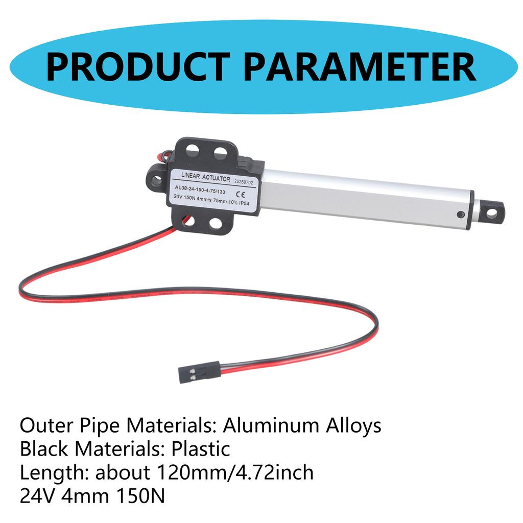 Малый электрический линейный привод 24 В Малошумный Защита от короткого замыкания Телескопический Малый привод движения Простой в использовании