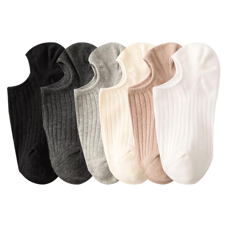 Женские летние тонкие однотонные носки-следки с двойной иглой, не скатывающиеся