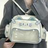 Женские модные рюкзаки Y2K корейский японский каваи кошка ита-бэг ПУ милые для девочек прозрачный карман эстетичные на плечо кроссбоди