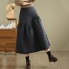 Хлопковая подкладка большого размера Высокая талия винтажная весна осень зима повседневная свободная длинная женская юбка женская юбка