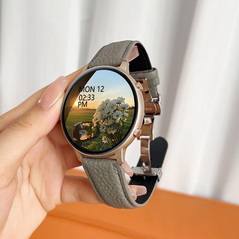 Women's Multifunctional Smartwatch with Offline Payment, Genuine Leather Strap, Bluetooth Call, Sports Features - Model CY700