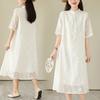 Embroidery Ramie Dress Summer New