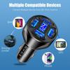 4 In 1 USB Car Charger 3.1A 12-24V Digital Display Car Mobile Phone Charger Adapter Car Charger for IPhone 14 13 Xiaomi Samsung