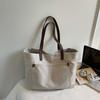 Retro Large Capacity Canvas Bag Solid Color Student Hand Shoulder Bag