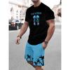 Men'S Print Short-Sleeve T-Shirt And Shorts Breathable Outdoor Casual Sports Outfit Summer 3D Print Set