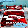 Custom Name Kansas City Fan Gear Bedding Set 3pcs, Bedding Set Including 1pc Duvet Cover And 2pcs Pillowcases for Bedroom, Dormitory Gift
