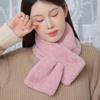 Scarf Women'S Winter Versatile Plush Thickened Scarf Korean Version Solid Color Hair Neck Cover Girl Cute Rex Rabbit Hair Scarf