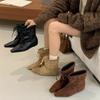 Корейские остроносые короткие ботинки женские осенние новые нишевые ретро ковбойские сапоги новые ремешки ботинки Мартин