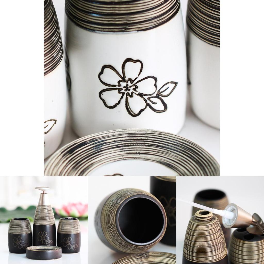 Премиальный керамический набор для ванной с цветочным узором для подарков и праздничного использования