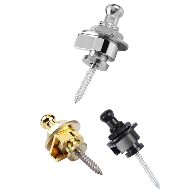 Metal Button Security Straplock Quick Release Strap Retainer System For Electric Acoustic Guitar, Bass, Ukulele