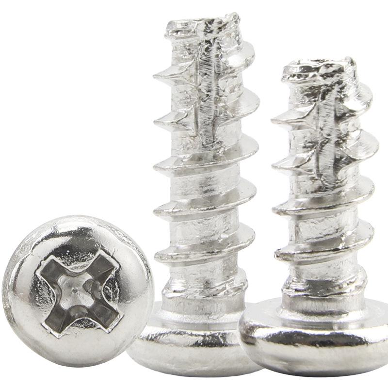 Саморез с круглой головкой и крестообразным шлицем, оцинкованный, углеродистая сталь, цилиндрическая головка, режущий хвостовик, M2/M3/M4/M5