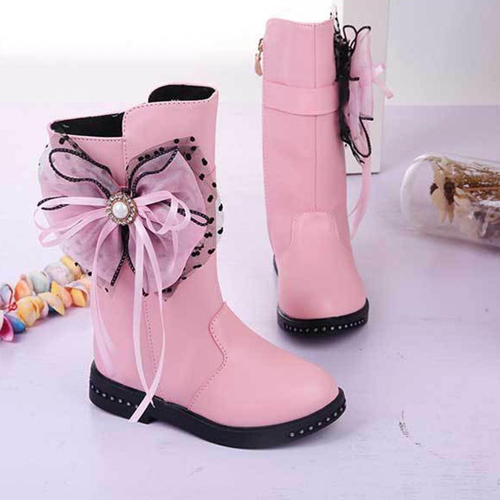 Обувь для малышей, принцесса с узлом-бабочкой, модные кожаные сапоги