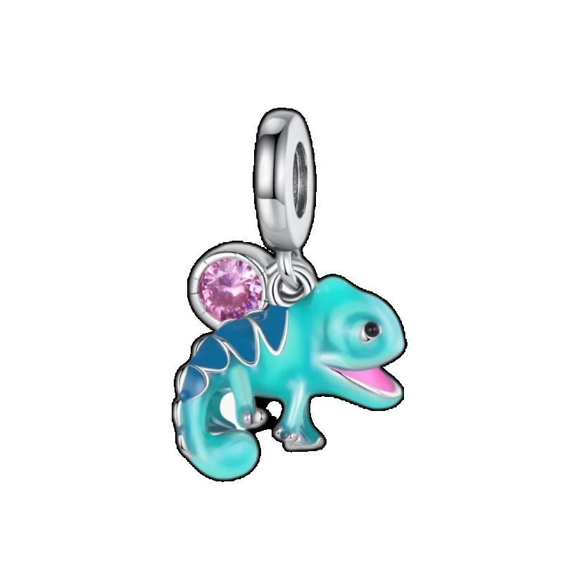 925 Sterling Silver Spring New Animal Beads Fit for Original Bracelet Jewelry Making Butterfly Firefly Chameleon Charms