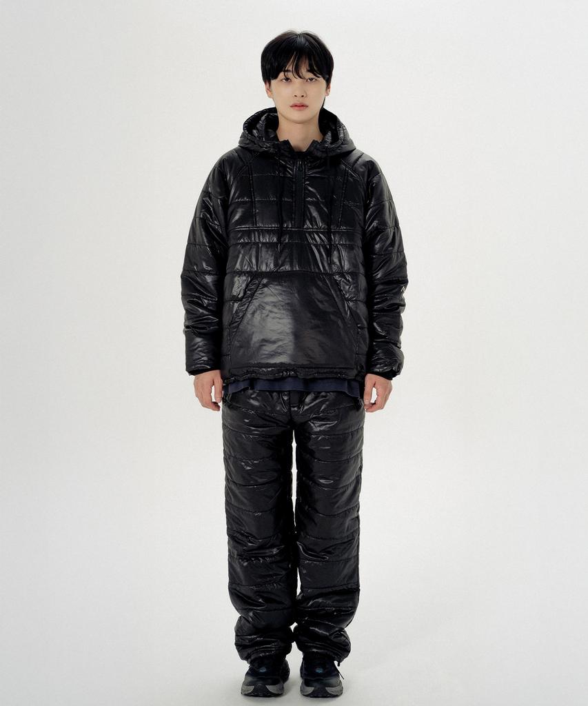 MAYOL Uniquilted Setup Pants_Glossy Black