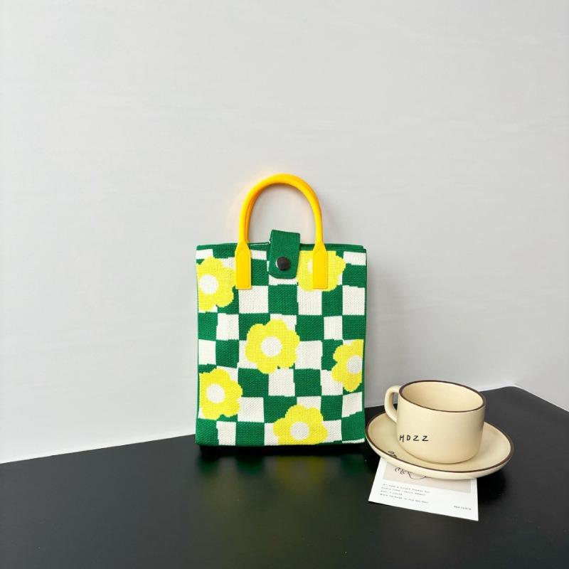 Премиальный стиль, сумка для мобильного телефона большой вместимости, вязаная сумка, нишевая, универсальная, на плечо, мессенджер, мультяшная, модная, дамская сумочка