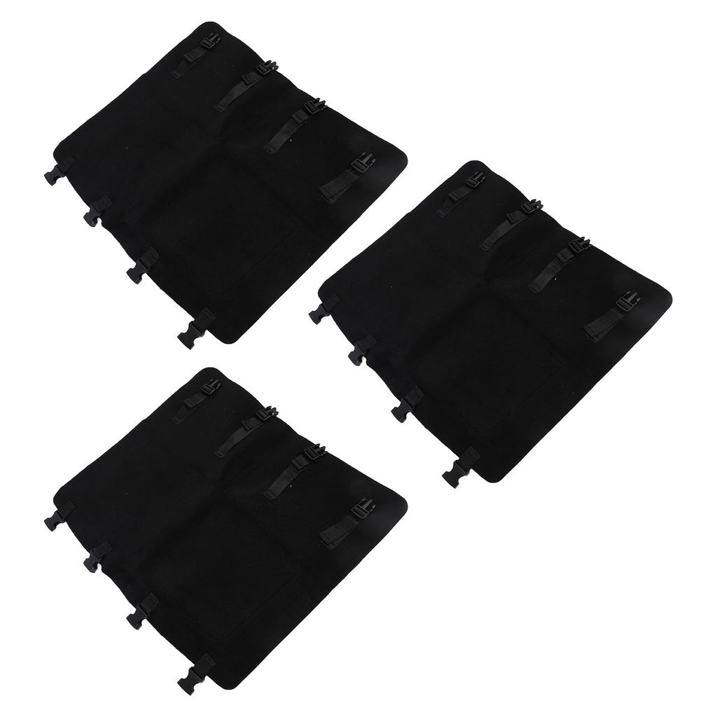 3Pcs RV Step Covers 22 X 20 Inch Black RV Step Rug Carpets for Curved Foot Ladder Manual Electrical