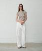 Укороченная футболка с круглым вырезом и принтом 'Wear Pattern' Бежевая