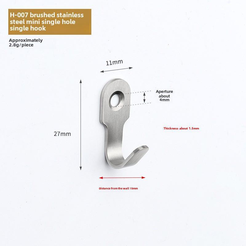 Black Stainless Steel Wall-Mounted Clothes Hook for Bathroom, Kitchen, or Door