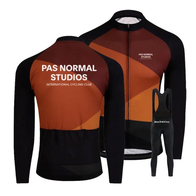 Winter Cycling Set Thermal Fleece Long Sleeve Jersey Bib Pants Road Bike Racing