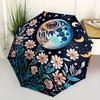 1pc Celestial Floral Print Folding Umbrella , 8 Ribs Casual Durable Lightweight Portable Travelling Umbrella For Men & Women yy250728069