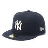 NEW ERA Cap 59FIFTY MLB Leather Logo New York Yankees Navy 13751132 (NavyLMen's, Lady's)