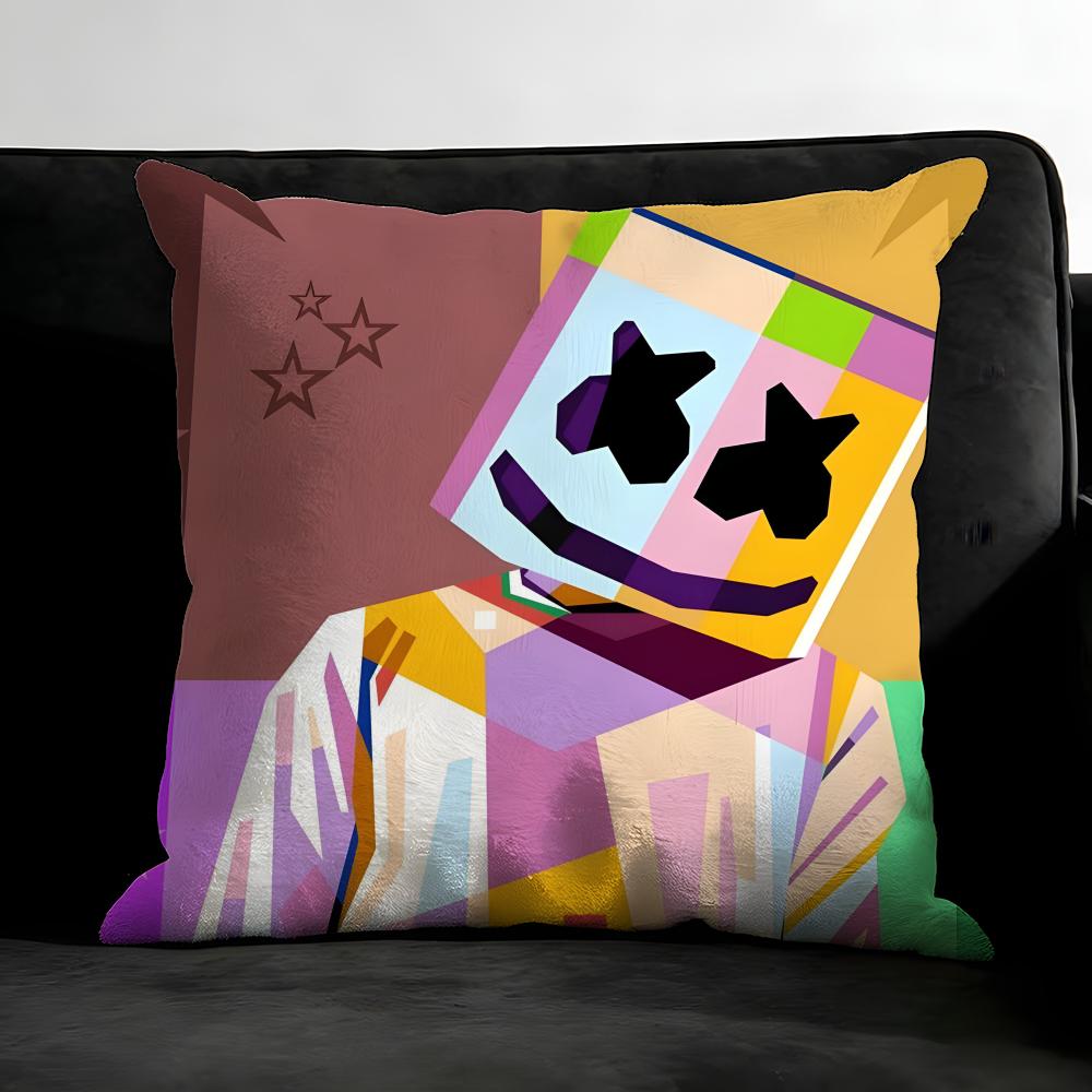 M-Marshmello Музыкальный продюсер Наволочка Подушка Ультрамягкая Ткань, Дружелюбная к Коже Облачный Комфорт и Скрытая Молния