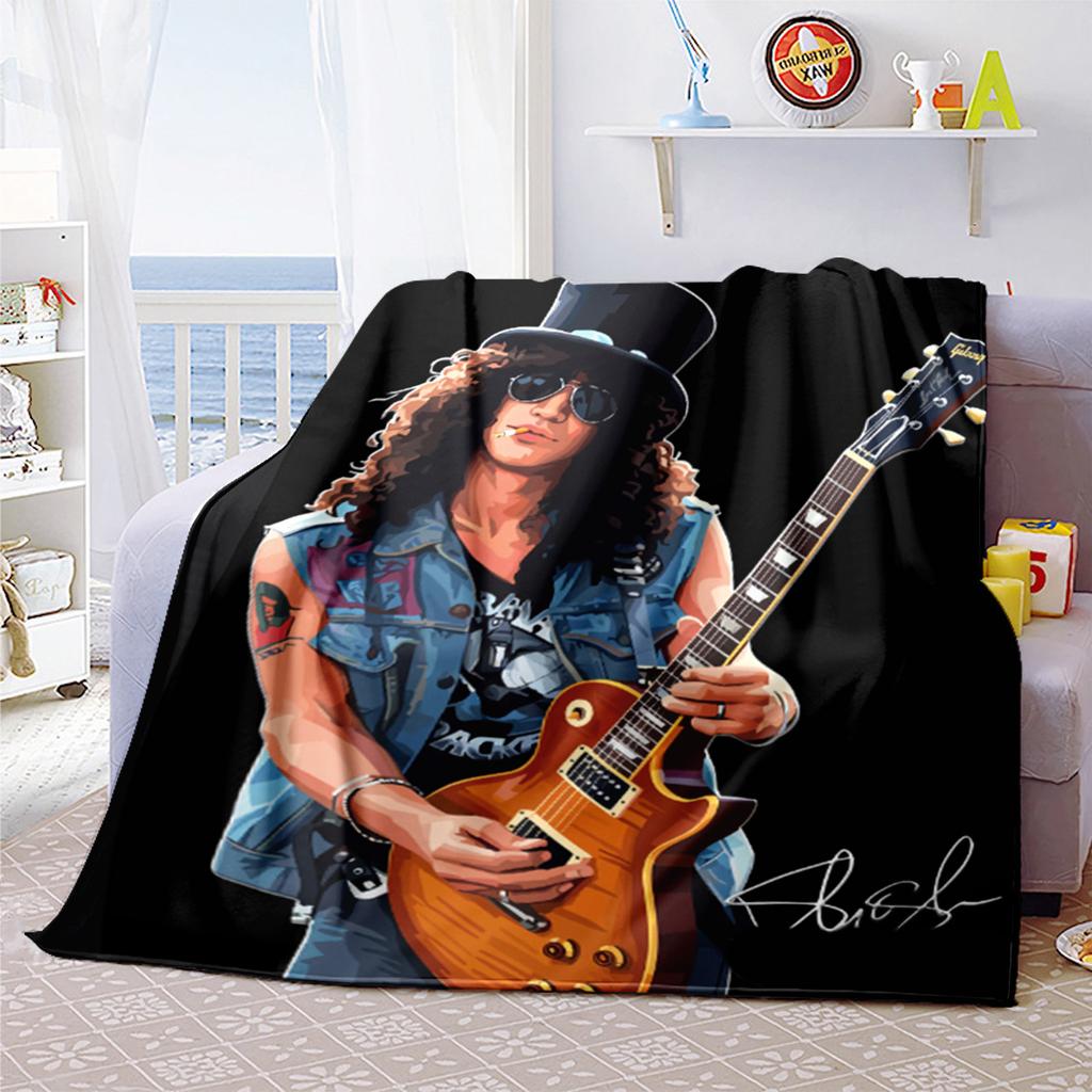 Guitarist Top Hat Guitar Soft Comfortable Blanket Suitable All Seasons Perfect Gift Office Nap Outdoor Travel