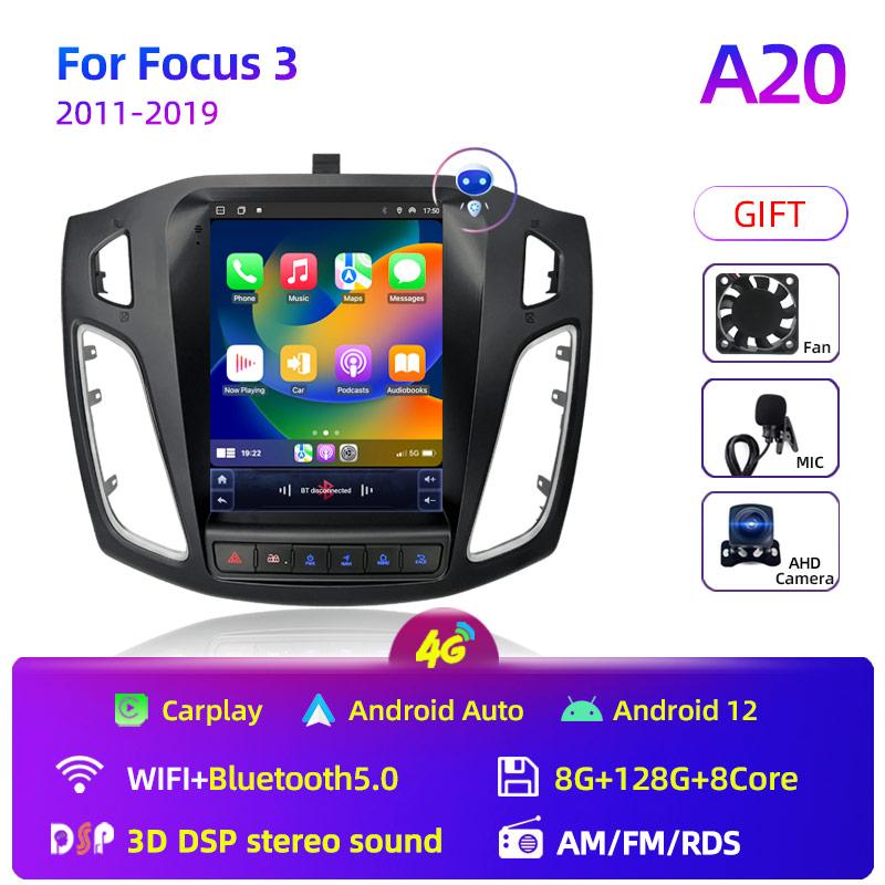 8Core 2 Din Android 12 автомобильный радиоприемник для Ford Focus 3 Mk 3 2011 2012 - 2019 мультимедийный видеоплеер 2Din Carplay Auto Stereo DVD