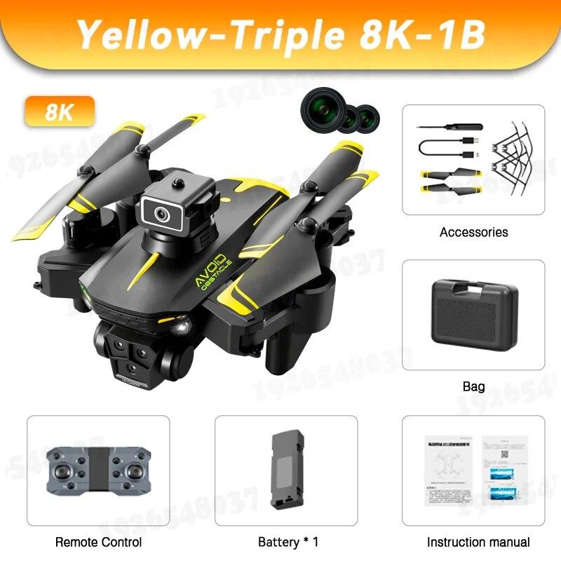 Новый KY605S RC Дрон GPS 8K Professinal с тремя камерами Широкоугольный оптический локализация потока Четырехсторонний квадрокоптер для предотвращения препятствий