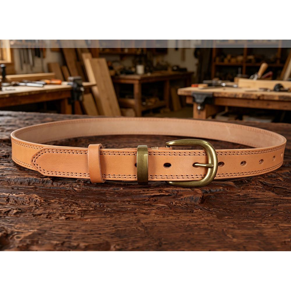 New Hand‑Made Vintage Vegetable Tanned Cowhide Belt Women Pin Buckle Genuine Leather Casual Retro Waist Strap For Jeans Daily Outfit