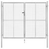 VidaXL Garden Gate Galvanized Steel 306x250 Cm Silver