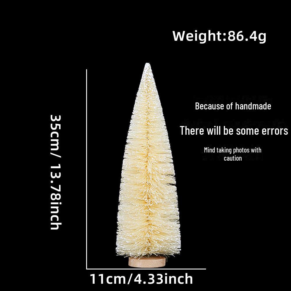 White Mini Christmas Tree Desktop Ornament - Small Christmas Decorations for Window Display