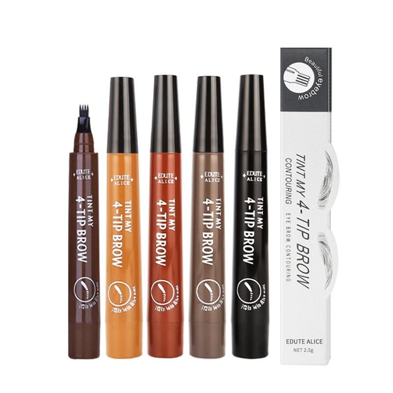 Micro-engraving Water Eyebrow Pencil Simulation Native Eyebrow Four-forked Liquid Eyebrow Pencil Waterproof and Sweat-proof